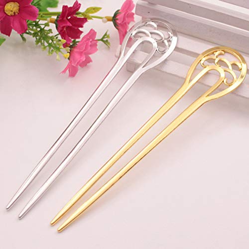 VIEEL U-shaped Metal Fashion Hairpin Hair Clip Clamps Accessories 6.3 inches Fork Hairpin Barrettes Pin Ponytail Holder for Girls Womens - Thumbnail 5