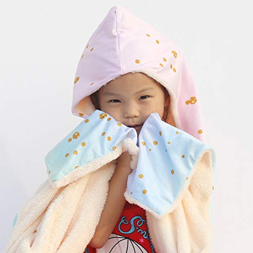 SKOLOO Soft Pink Hooded Blanket for Girls, Wearable Blanket Hoodie