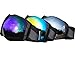 WACOOL Multicolor Professional Snowmobile Snowboard Skate Ski Goggles with Detachable Wide Vision Double Lens Anti-fog Extra-large Spherical Lens, Helmet Compatible, Over the Glass, UV400