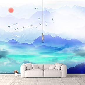 Wall Murals for Bedroom Traditional Chinese Landscape View Large Removable Wallpaper Peel and Stick Wall Stickers - 66x96 inches