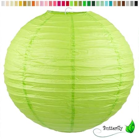 Creativery 10 Papier Lampions 25cm Set Laterne Hochzeit Party Wohnungsdeko Hängedeko Raumdeko Geburtstag Feier hellgrün