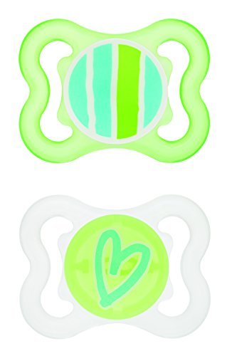MAM Mini Air Orthodontic Pacifier, Unisex, 0-6 Months, 2-Count
