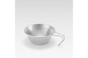 Stainless Steel Camping Bowl With Straight Handle Portable Cooking And Picnic Cup For Outdoor Hiking And Travel Silver Color