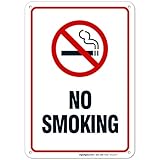 No Smoking Sign, No Smoking Metal Sign, 10x7 Rust Free Heavy 0.40 Aluminum, UV Protected, Weather/Fade Resistant, Easy Mounting, Indoor/Outdoor Use, Made in USA by SIGO SIGNS