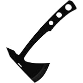 DISPATCH 10" Throwing Axe Full Tang, 3Cr13 Stainless Steel Tactical Tomahawk, 4mm Thick Sandblasted Blade, Includes Nylon Sheath &mdash; Perfect for Axe Throwing, Camping, Hunting (Black)
