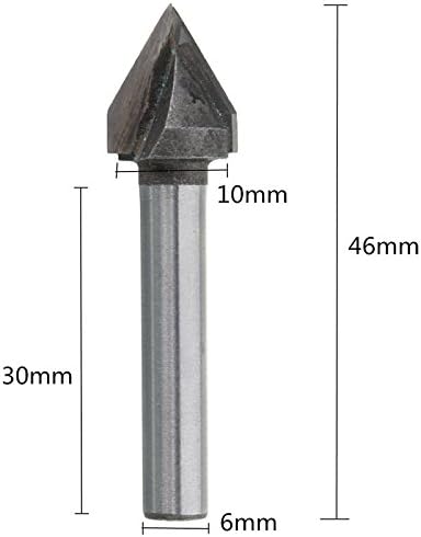 XNEMON Best Price Durable High Power CNC 60 Degree Router Engraving Wood Working V Groove Bit 6mm x 10mm 1/4