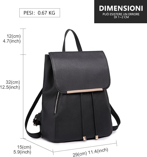 Miss Lulu Elegant Women's Backpack, Anti-Theft Leather Backpack for Women, Large and Versatile Backpack for Daily Use and Travel