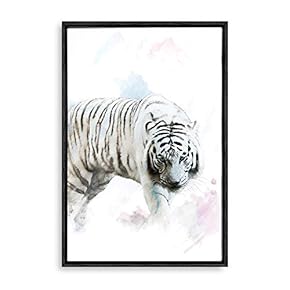 Framed Canvas Home Artwork Decoration Animal Portrait Canvas Wall Art for Living Room, Bedroom - 16x24 inches