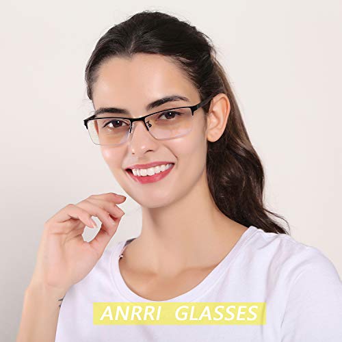 2 ANRRI+Computer+Eyestrain+Semi+Rimless+Eyeglasses