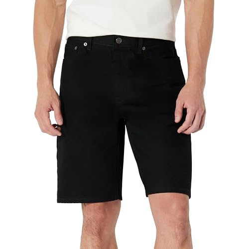 Amazon Essentials Men's Rigid Relaxed-Fit Jean Shorts, Black, 34