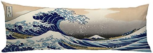 HL HLPPC Body Pillowcase Great Wave Soft Polyester Pillow Cover with One Side 20 x 54 Inches