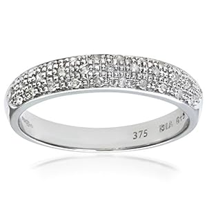 Naava Damen-Ring 9 K Weißgold Diamant