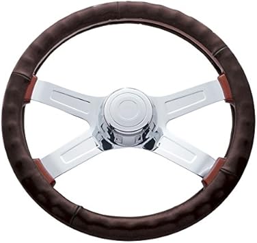 Amazon Com United Pacific 18 Steering Wheel Cover Dark Brown Leather Automotive