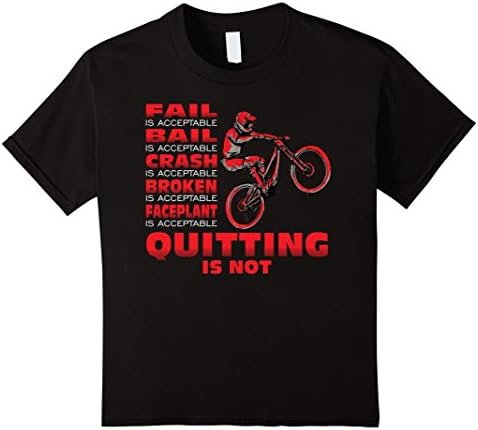 unisex-child Never Quitting Downhill Mountain Bike Enduro MTB T Shirt 12 Black