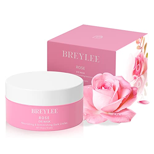 BREYLEE Pink Rose Eye Mask– 60 Pcs - Puffy Eyes and Dark Circles Treatments – Look Younger and Reduce Wrinkles and Fine Lines Undereye, Improve and Firm eye Skin - Pure Natural Material Extraction