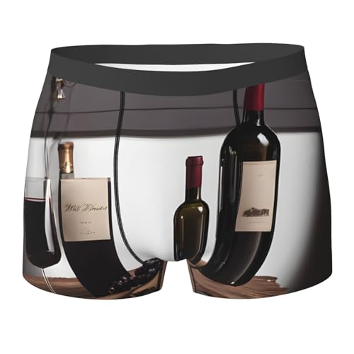 SYHEART Grape Wine Print Men'S Boxer Briefs With Elastic Comfort Fit Design For All-Day Wear