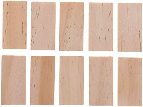P Prettyia 10 Pieces Blank Unfinished Wood Wooden Shapes Plaque For DIY Pyrography Engraving Painting Drawing Wood Craft Woodworking 4x2x0.5cm