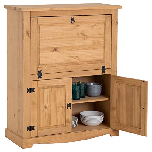 IDIMEX Weinschrank Tequila, schöner Barschrank im Mexiko Stil, praktische Hausbar aus Kiefer massiv in gebeizt/gewachst… – Bild 4