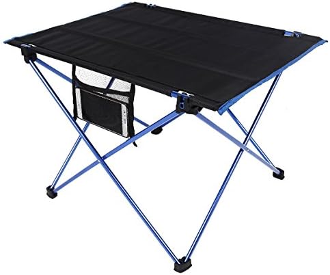 Victrax Camping Table Ultralight Folding Portable Compact Roll Up Picnic Table with Carrying Bag (Blue)
