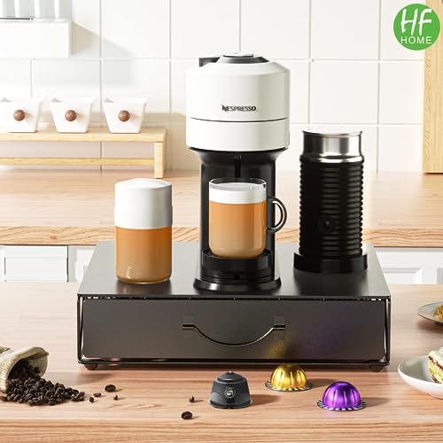 Capsule Organizer for 48 Capsules Nespresso Vertuo Capsules Dolce Gusto, Drawer Holder for Nespresso Vertuoline Capsules and Coffee Machine Rack