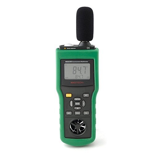 Mastech MS6300 Digital Multifunction Environment Meter Temperature Humidity Sound Air Flow Tester luminometer Anemometer equivalent to (MS6700 + MS6252B + MS6612)