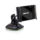 Nordic Suction Holder: Universal Black Clamp Cell Phone Holder for Vehicle or Car Glass or Dash Mount, 30-Second Install with Reusable Gel Lock Latch