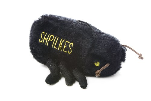 Copa Judaica Chewish Treat Shpilkes Ant Squeaker Plush Dog Toy, 6.5 by 2.5-Inch, Black
