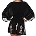 Sakkas 982 Embroidered Batik Gauzy Cotton Tunic Blouse - Black/White - One Size