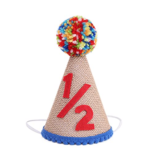 Half Birthday Party Cone Hat 1/2 Birthday Party Hat, Birthday