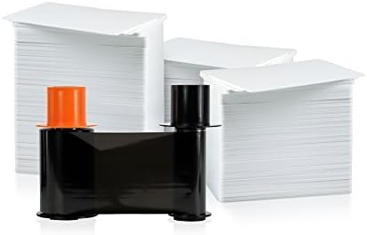 Fargo 500 Print KO Ribbon w/Cleaning Roller (45111) and 500 AlphaCard Premium Blank PVC Cards Bundle