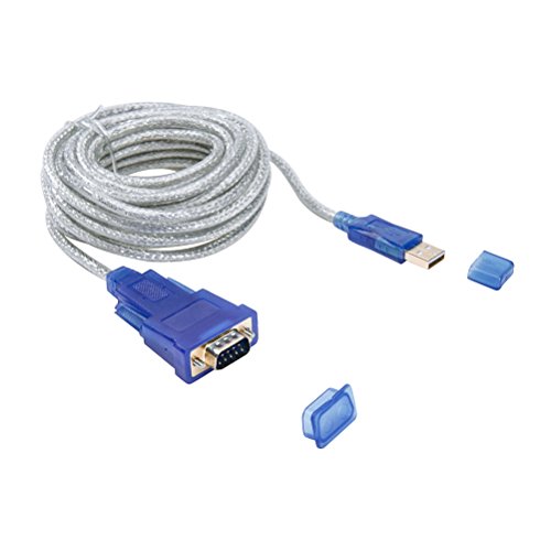 DTECH USB to 9 Pin Male RS232 Serial Port Cable 16 Feet with FTDI Chip Supports Windows 10, 8, 7 and Mac Linux