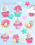 Sketchbook: A Cute Kawaii Japanese Cupcakes Theme Large 8.5