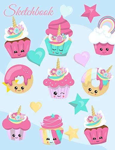 Sketchbook: A Cute Kawaii Japanese Cupcakes Theme Large 8.5