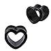 Plugs 0G Acrylic Black Heart Tunnel 8mm Gauges Plugs 0 Gauge (2 Pieces)