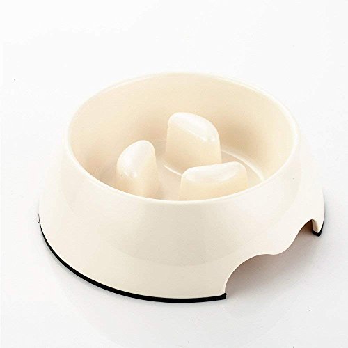 Pets Empire Three Columns Style Melamine Non-Skid Slow Feed Bowl, for Dog and Cat (Small)-Color May Vary