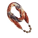 LERDU Women's Scarf Necklace Ladies Gift Idea Versatile Unique Pendant Scarfs Infinity Scarf with Jewelry Accessory