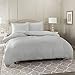 Nestl Light Grey California King Duvet Cover Sets - Soft Double Brushed Cal King Duvet Cover, 3 Piece, with Button Closure, 1 Duvet Cover 104x98 inches and 2 Pillow Shams