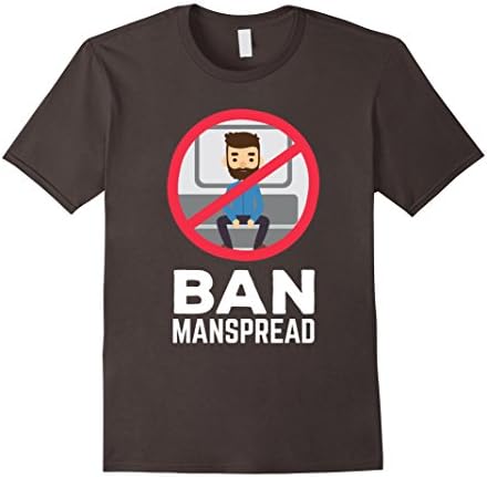 Mens Ban Manspread - Funny Etiquette T-Shirt 2XL Asphalt