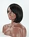 Sythetic Short Straight Bob Wigs Jet Black 1b for Women with Side Bangs Heat Resistant Synthetic None Lace Wig