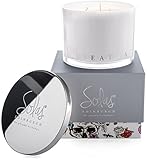 SOLAS Scented Candles: Large Glass Jar Candle - Natural Soy Wax Candle-Enjoy Aromatherapy with Long Lasting 3 Wick Candle with Scents of Bergamot, Verbena, Lemongrass, Lime, and Sage of Scotland