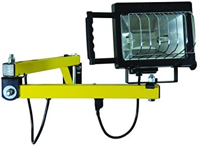 TPI Corporation DKL-40VA-QHA Dock Light, 40" Arm, 500 Watt Quartz Halogen Light Head, 5' Cordset, 120 Volts, Yellow