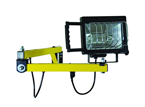 TPI Corporation DKL-40VA-QHA Dock Light, 40" Arm, 500 Watt Quartz Halogen Light Head, 5' Cordset, 120 Volts, Yellow