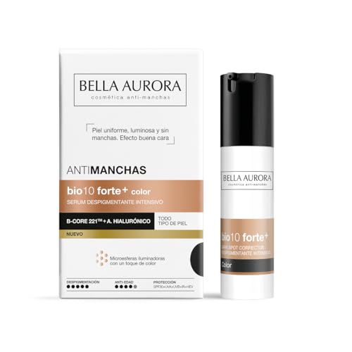 Bio10 Forte+ Color - Sérum Despigmentante Intensivo con Color, Anti-Manchas, Ácido Hialurónico, Camu Camu y SPF30, 30ml