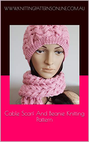 Cable Scarf and Beanie knitting pattern - Savannah