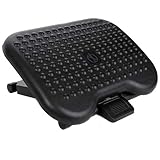 Under Desk Foot Rest & Adjustable Footrest - Ergonomic Footrest for Desk Soothes Your Tired & Achy Feet - Office Foot Rest Under Desk with Foot Massager (Charcoal Grey) - Best Footrests by Embody Care