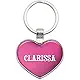 Metal Keychain Key Chain Ring Pink I Love Heart Names Female C Clar - Colleen