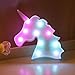 Fengyao Unicorn Night Light, Colorful Marquee Sign Light with Hanging Hole, Decorative LED Switch Light for Christmas Birthday Wedding Party, Battery Powered, 9.64 x 9.45 in (White)