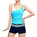 LAPAYA Junior's Tankini Bathing Suits Padded Sport Boyshort Two Piece Swimsuit Set