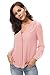 Urban CoCo Womens V Neck Ruffled Shoulder Solid Chiffon Blouse (XL, Pink)