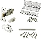 HANDLESTORE Shaped Scroll Door Handle Pack Polished Chrome 2.5" Latch 3" Hinges view 2